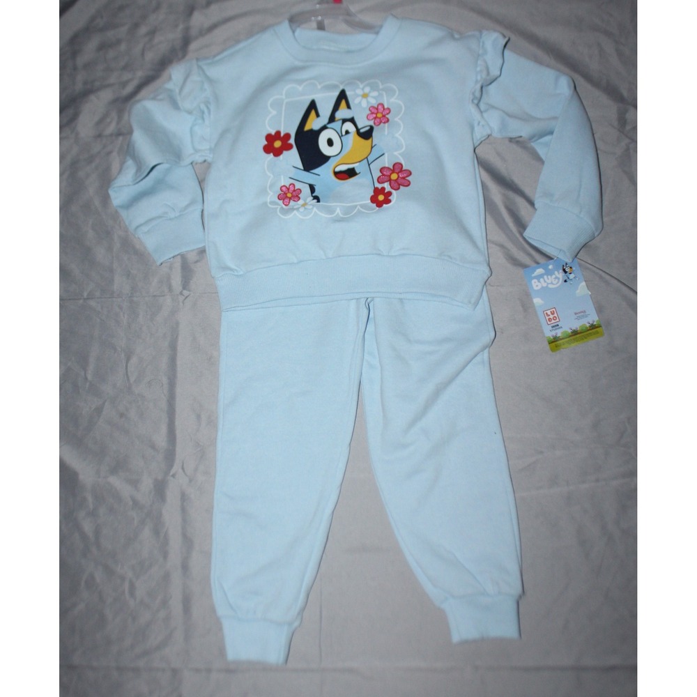 Girls 2 pc bluey outfit size 4 light blue new with tags